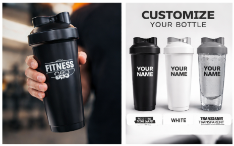 Custom Protein Shaker Bottle | Add Your Name/Design